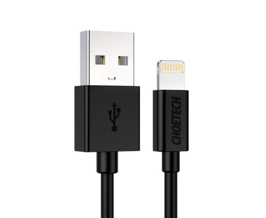 კაბელი USB Choetech USB lightning MFI შავი 1.8 მ
