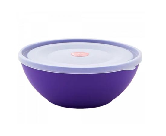 Bowl with lid Aleana 3 L dark purple/transparent