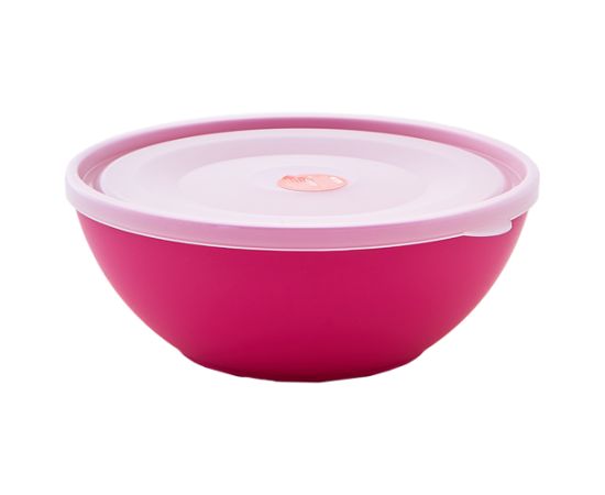 Bowl with lid Aleana 3 L dark pink/transparent