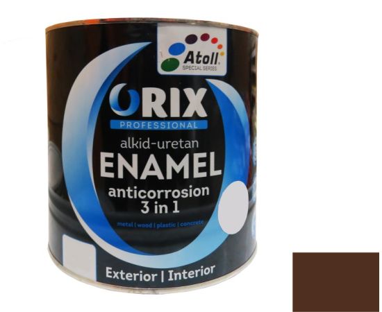 ემალი ანტიკოროზიული Atoll Orix Color 3 in 1, 0.7 ლ ყავისფერი RAL 8017