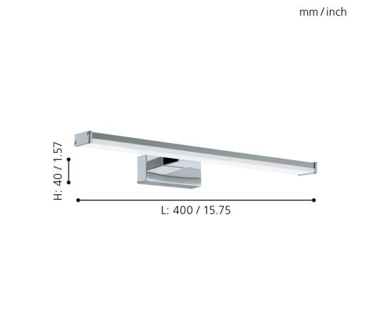 კედლის სანათი Eglo LED-WL L-400 chrome silver 96064