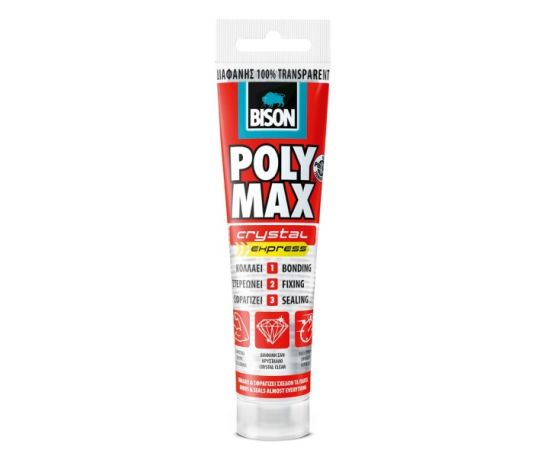 წებო-ჰერმეტიკი Bison Poly Max Crystal Express 115 გ გამჭვირვალე