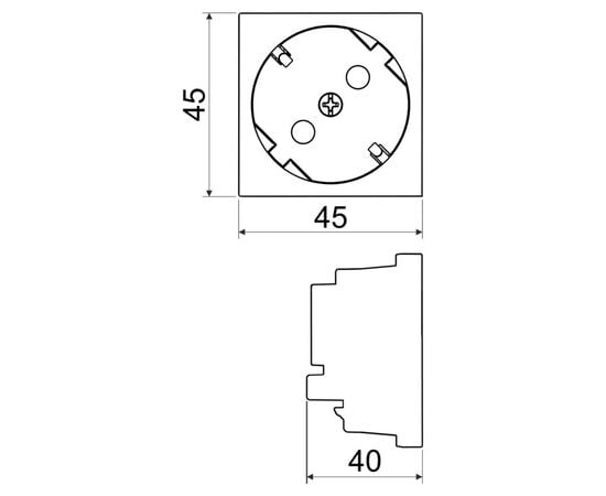 Розетка с заземлением Kopos QS 45X45 C_HB 1 местная белая