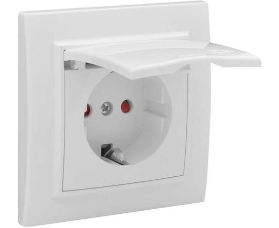 Power socket grounded with lid EKF ERR16-029-100 16А white