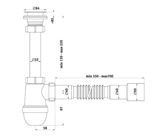 Siphon ANI Plast C1015