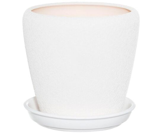 Ceramic flower pot Oriana Gracia №3 silk white 14.5x16 cm 2.3 l