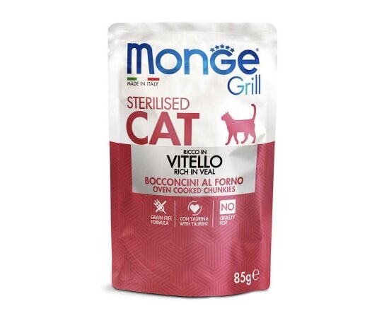 Wet food for sterile cats veal Monge 85 g