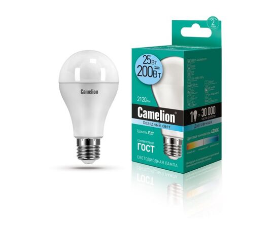 შუქდიოდური ნათურა Camelion 25W А65 Е27 4500K