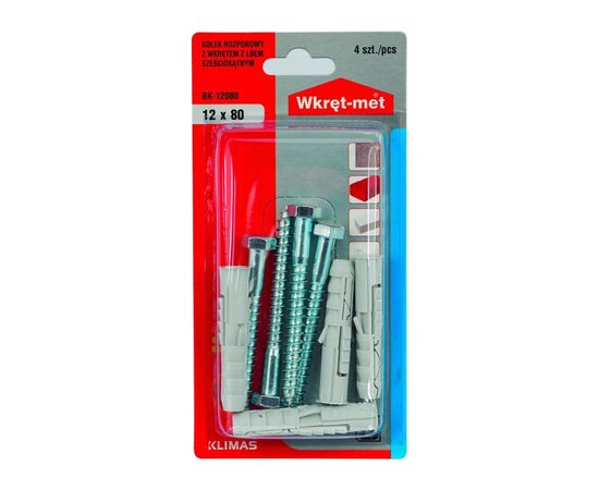 Spreading dowel with screw with hex head Wkret-met BK-12080 12x80 mm 4 pcs