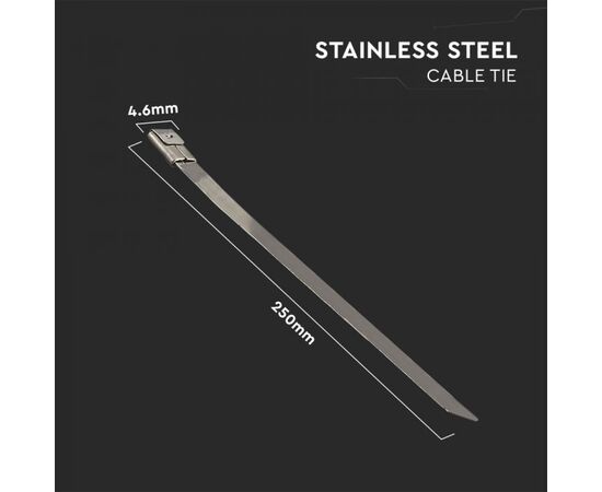 Metal tie V-TAC 4.6 250mm 100pcs 11189