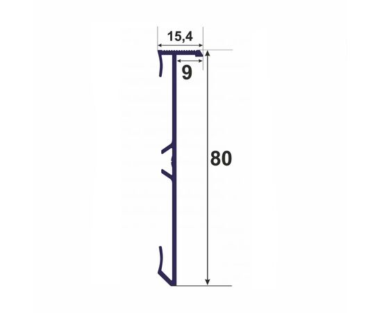 Плинтус алюминиевый PROFIL CENTER Best Deal 15.3x80x2500 мм MDF вставка 80 мм черный