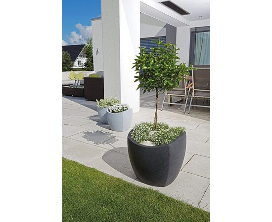 Outdoor plastic pot Scheurich 256/50 STONY SCHWARZ GRANIT