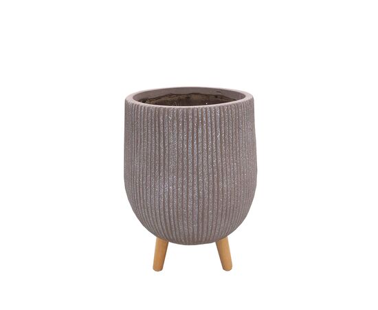 Pot ceramic Nuovo pot on stand taupe h33xd22 cm