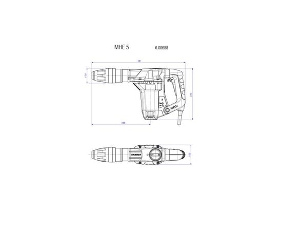 სანგრევი ჩაქუჩი Metabo MHE 5 1300W (600688000)