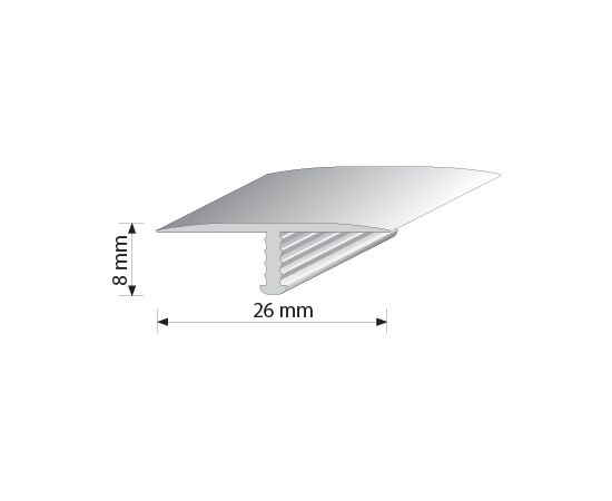 Aluminum profile SALAG A07222 "T" 8mm/1m gold