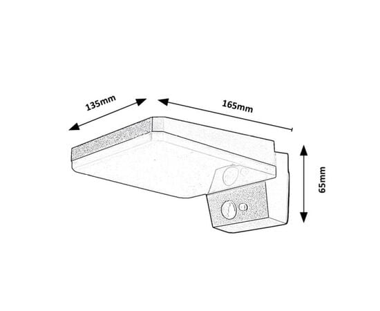 სანათი კედლის Rabalux Lasset 4.4W 4000K 200Lm IP54 77078 Solar სენსორი შავი