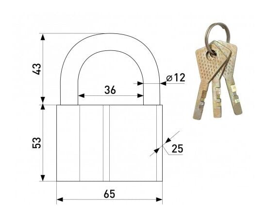 Padlock Soller №70 113-024 reinforced