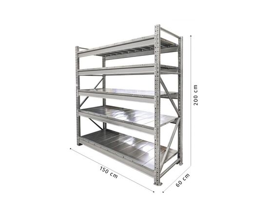 Shelving 5 shelves MS Pro 150х60/Profi MS 200х60 cm