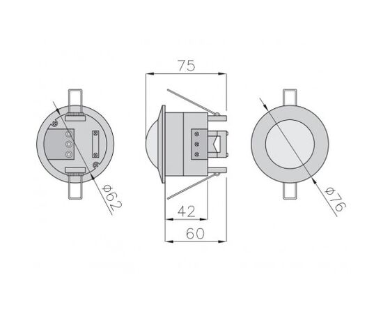 Motion sensor GTV 6m 360° 500W IP20 white CR-5