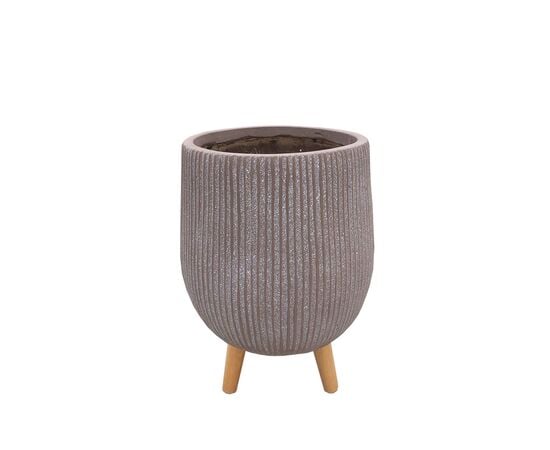 ქოთანი კერამიკული Nuovo pot on stand taupe h55xd44 სმ