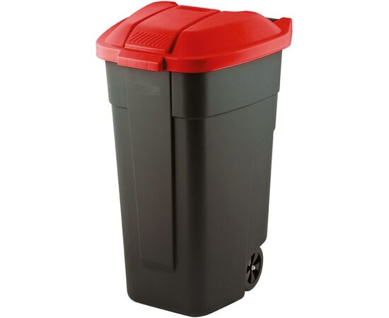 Trash bin on wheels Keter 110 l red