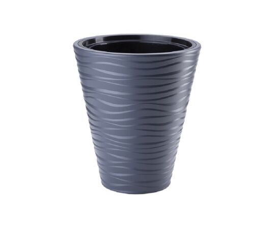 Plastic flower pot FORM PLASTIC Sahara Dunes round 2720-014 Ø30 anthracite