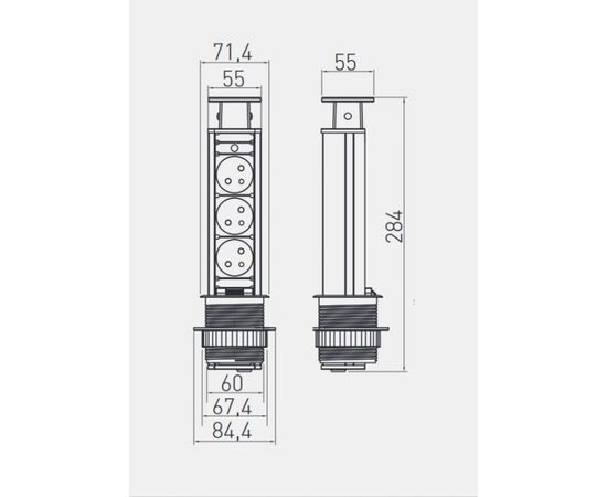 Extension tower GTV 3 1.5m SCHUCKO Ø60 silver