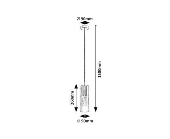 Hanger Rabalux ESTA 1 E27 40W Ø90 h1500 metal chrome 72048