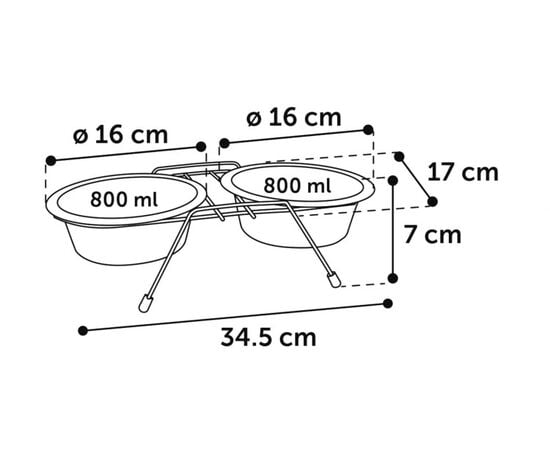 Миска Flamingo STAND ARJUN 16см 800мл