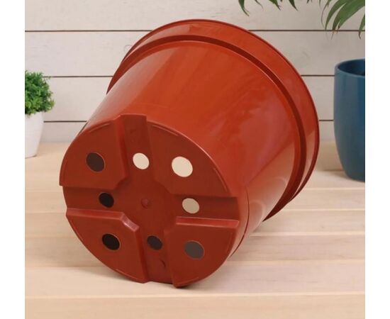 Plastic pot 13x9,7 (terracotta) with drainage system