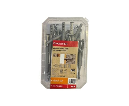 Dowel nail countersunk Koelner 40 pcs K-SL5-FX08L080 box