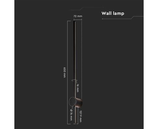 Wall lamps V-TAC LED 12W 4000K 1590Lm black IP65 6835