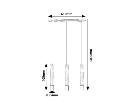 Hanger Rabalux 3 Braulia GU10 3x wood black 72133