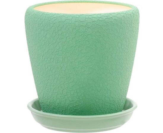 Ceramic flower pot Oriana Gracia №3 silk olive 14.5x16 cm 2.5 l