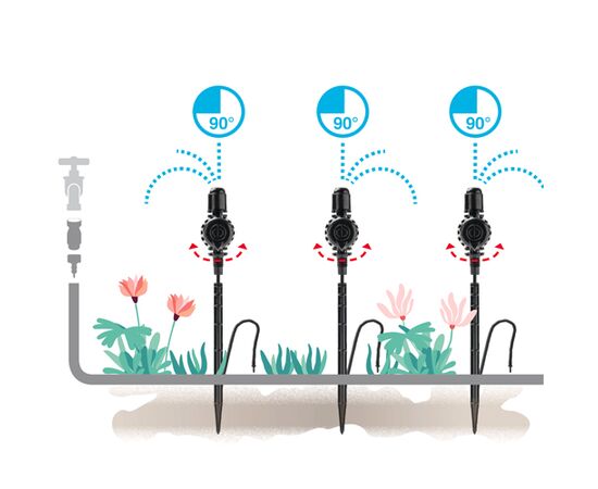 Микро ороситель на колышке с трубкой для микрокапельной системы GF IDRA 90 GF80006275 3 шт