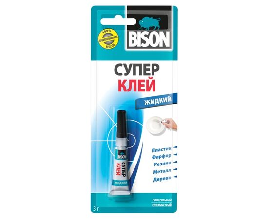 Жидкий суперклей Bison Super Glue Liquid 3 г