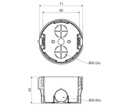 Mounting box round Kopos KP 68_KA