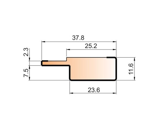 Finishing bar Super Profil MDF 1238 black 2800x38x12 mm