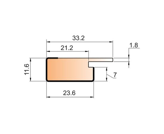 Starting bar Super Profil MDF 1234 white 2800x34x12 mm