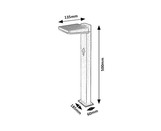 სანათი გარე განათება Rabalux Lasset 4.4W 4000K 600Lm h500 IP54 77079 Solar სენსორი შავი