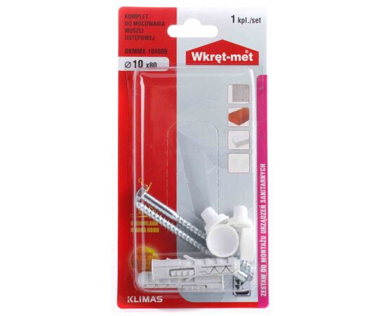 WC pan fixing kit Wkret-met BKMMX-10080B 10x80 mm white