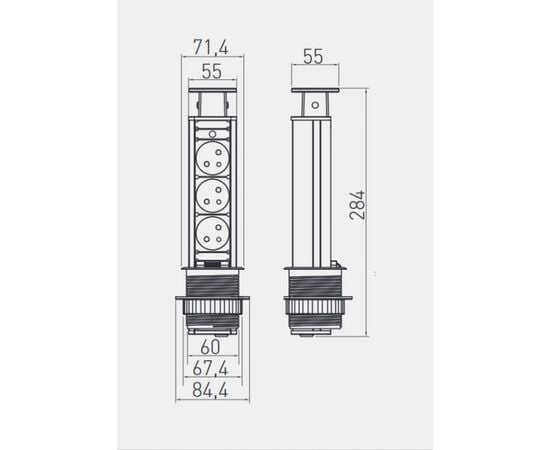 Удлинитель башня GTV 3 1.5м SCHUCKO Ø60 черный