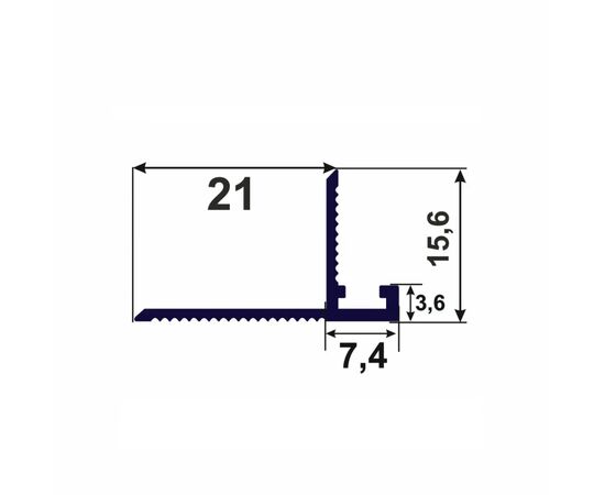 Антиплинтус алюминиевый PROFIL CENTER Best Deal 15.6x21x2500 Серебро