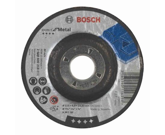 Шлифовальный диск выпуклый по металлу Bosch Expert for Metal 115x6x22.23 мм