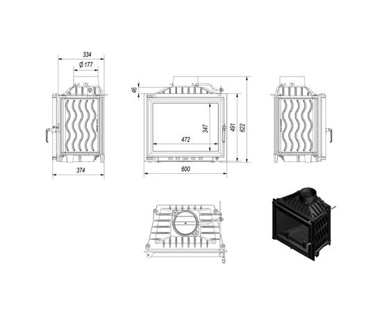 ბუხარი Kratki ANTEK/PF 10kW