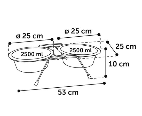 Миска Flamingo STAND ARJUN 25см 2,5л