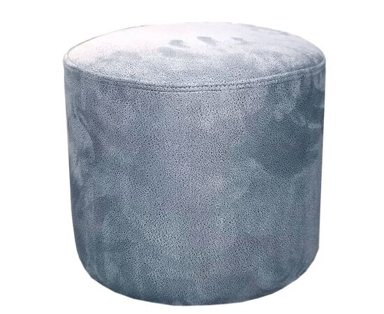 Round pouf alcantara light blue