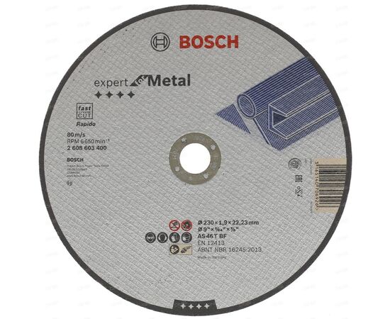 Отрезной диск по металлу Bosch Expert for Metal 230x22.23x1.9 мм (2608603400)