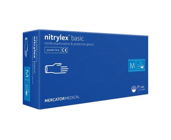 Nitrile gloves without powder Mercator nitrylex basic M