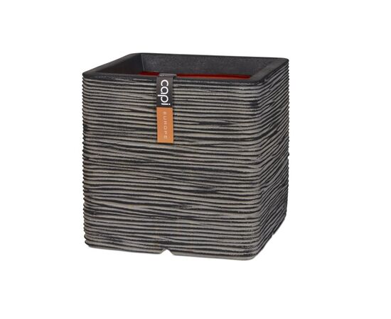 Flower pot Capi Europe Planter Rib NL 40x40x40cm anthracite